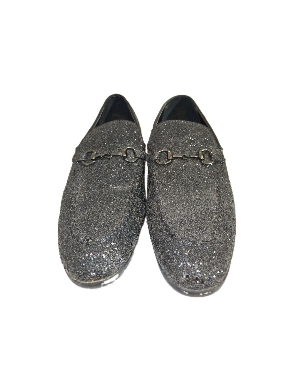 Bravo Mens Black Glitter Loafer With Horse Bit Detail Sz 9m Prom 1 Formal Prom